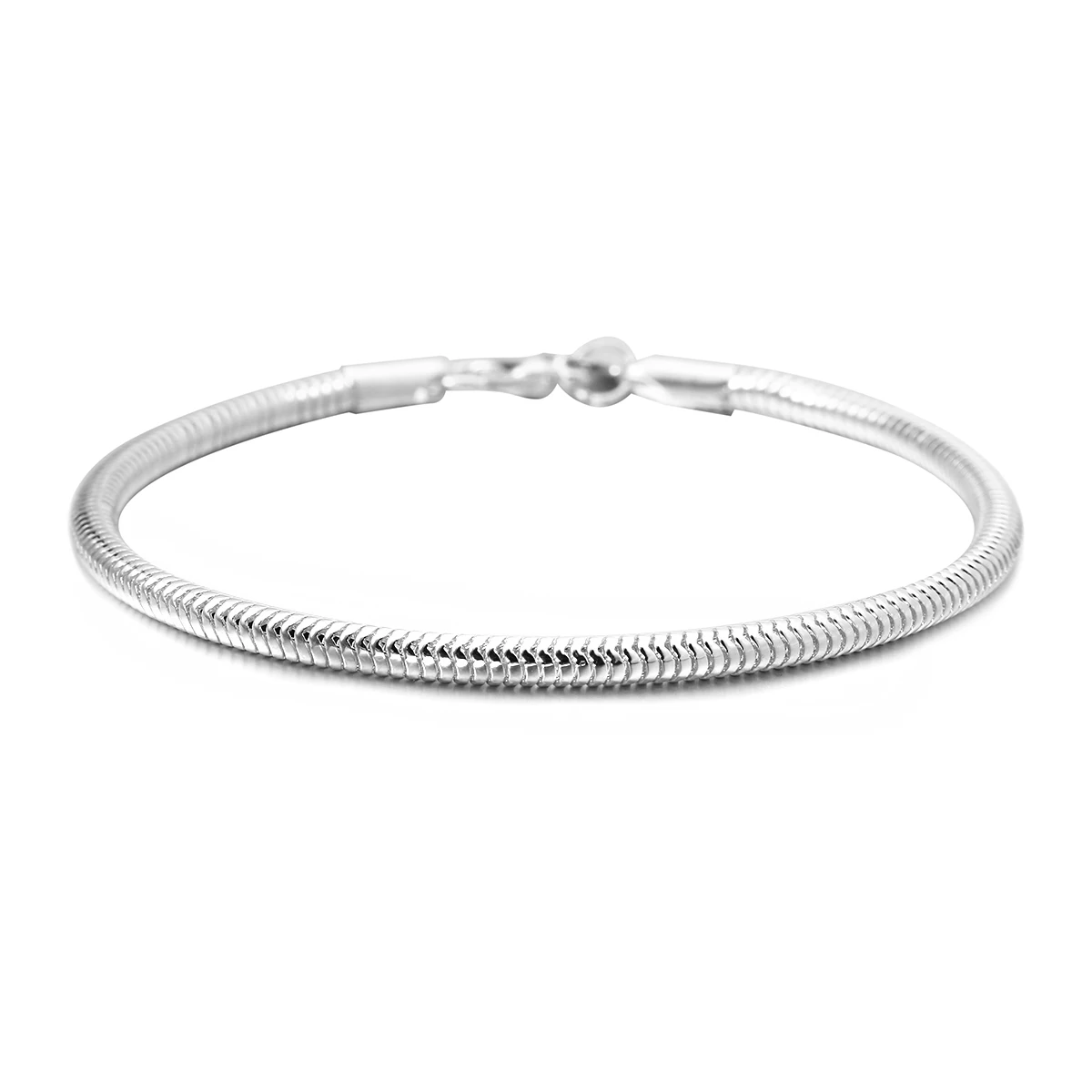 Модный посеребренный браслет-цепочка унисекс в стиле панк со змеиным плетением