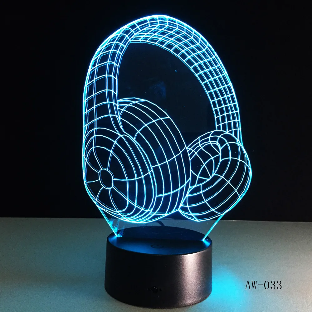 3D DJ наушники в форме лампы студийная Музыкальная гарнитура с монитором красочные