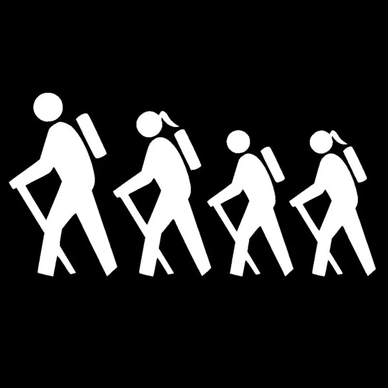 

29.8*15CM Hiking Family Hike Vinyl Decal Car Window Bumper Sticker Cover Scratch Car Accessories