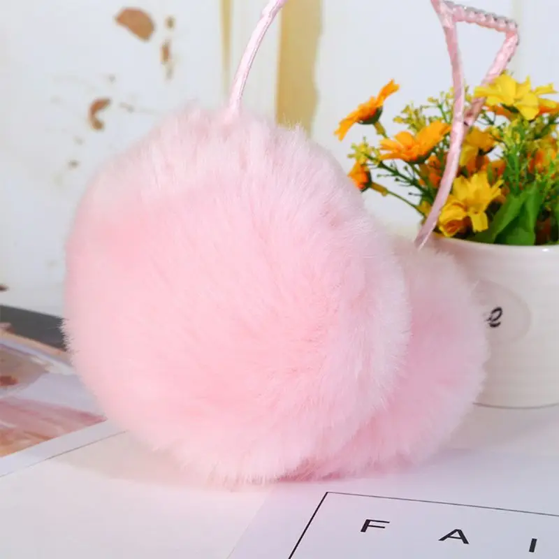 Женские зимние утепленные плюшевые наушники милые стразы повязка на голову с