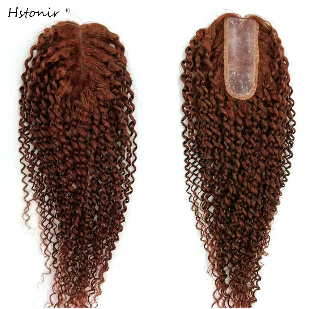 

Hstonir Deep Wave Hair Replacement System Natural Hair Pad Topper Woman Hairpieces For Lady European Remy Hair TP35