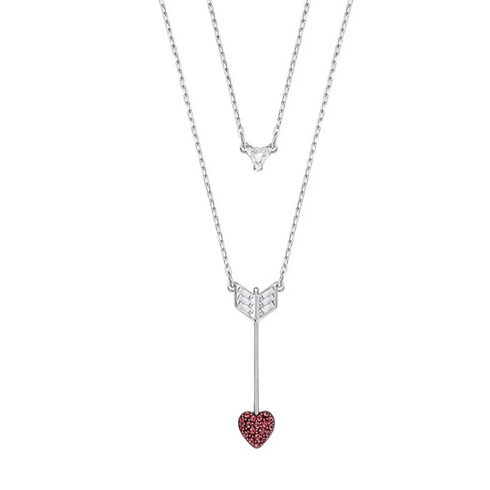

High Quality Fashion Jewelry Charm Crystal Cupid Love Necklace Two-in-One Clavicle Chain A Valentine's Day Gift for Girlfriend