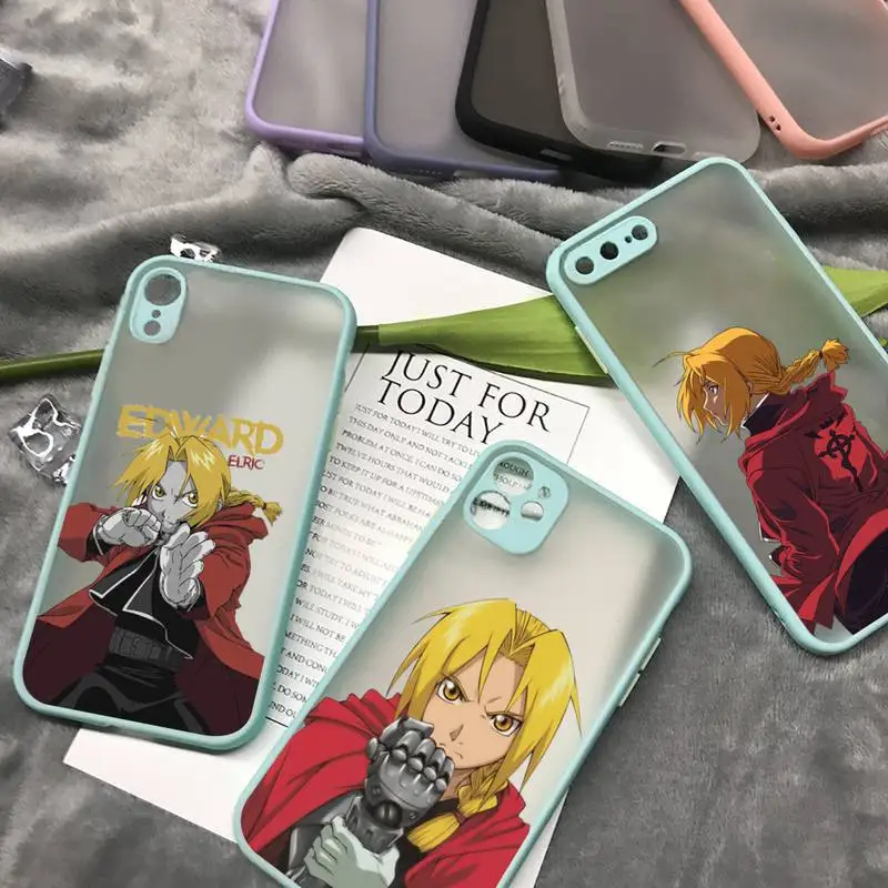 

Fullmetal Alchemist Edward Elric Phone Case matte transparent For iphone 7 8 11 12 13 plus mini x xs xr pro max cover