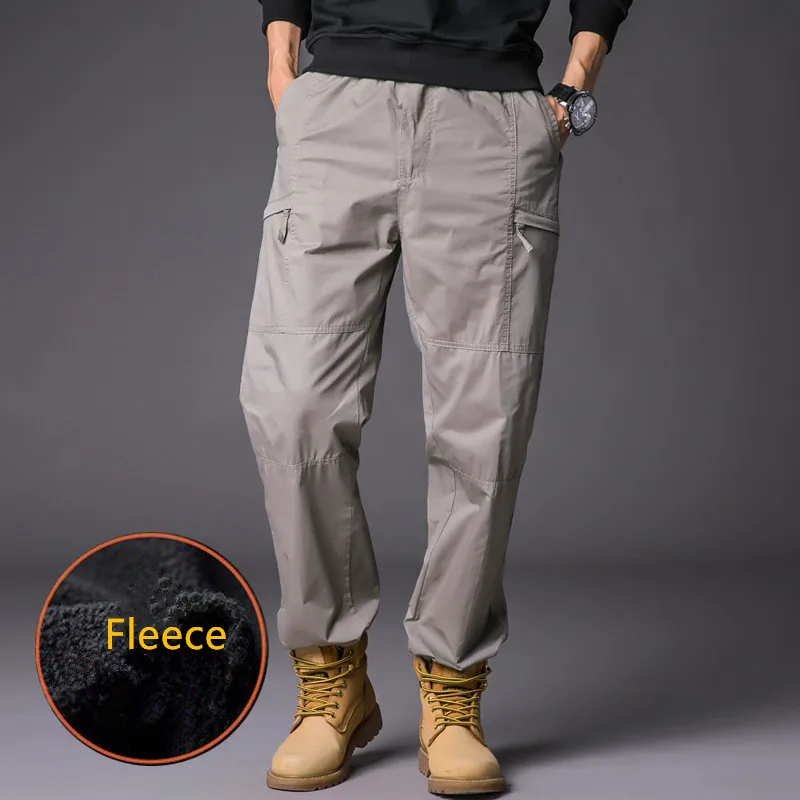 Мужские тактические брюки брендовые зимние плотные теплые флисовые хлопковые 2019