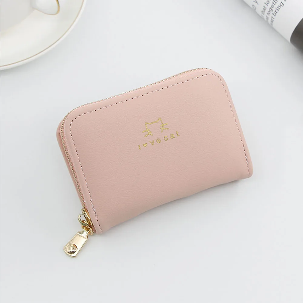 wallet Pink Radean женский кошелек из искусственной кожи, кредитный держатель для карт, модные женские кошельки с кошками и животными, карман на молнии, стандартные кошельки - Цвет: wallet Pink