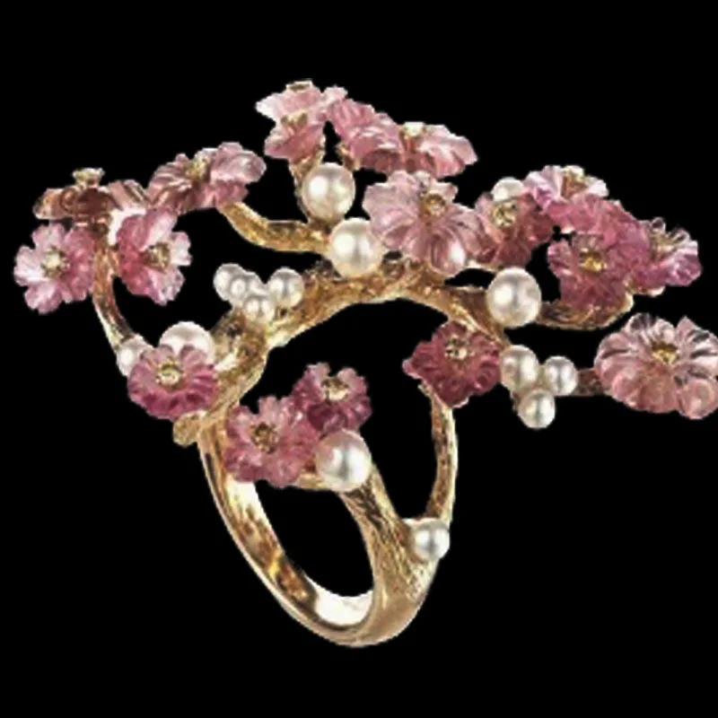 FFLACELLNew женское кольцо с жемчужинами в виде цветка сливы | Украшения и аксессуары