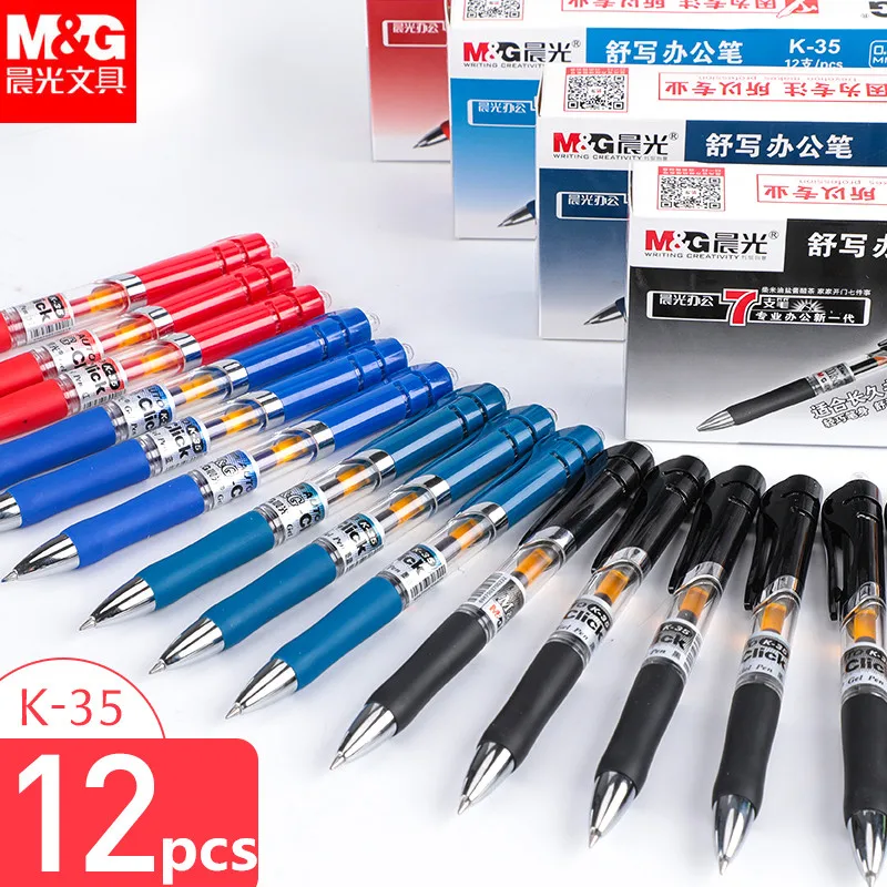 

K-35 0.5mm push type neutral pen students office special pen 12pcs/box