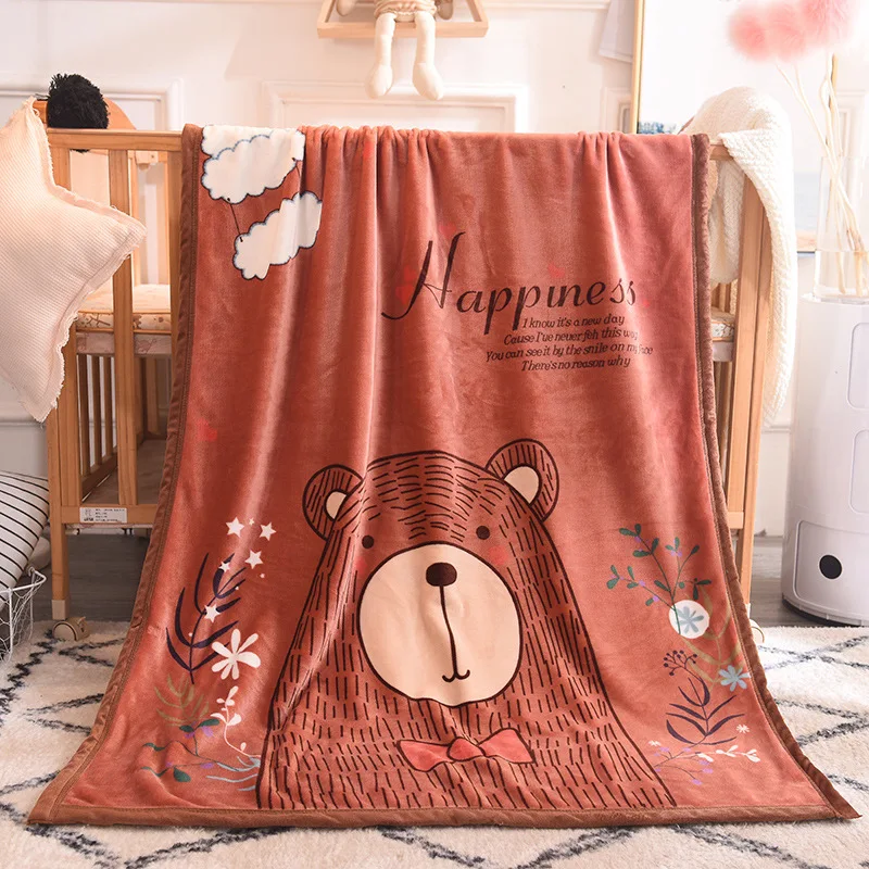 

Baby Blankets Soft Swaddle Muslin Swaddle Wrap Baby Coral Fleece Milestone Blanket Cartoon Unisex For Newborn Nap Bath towel