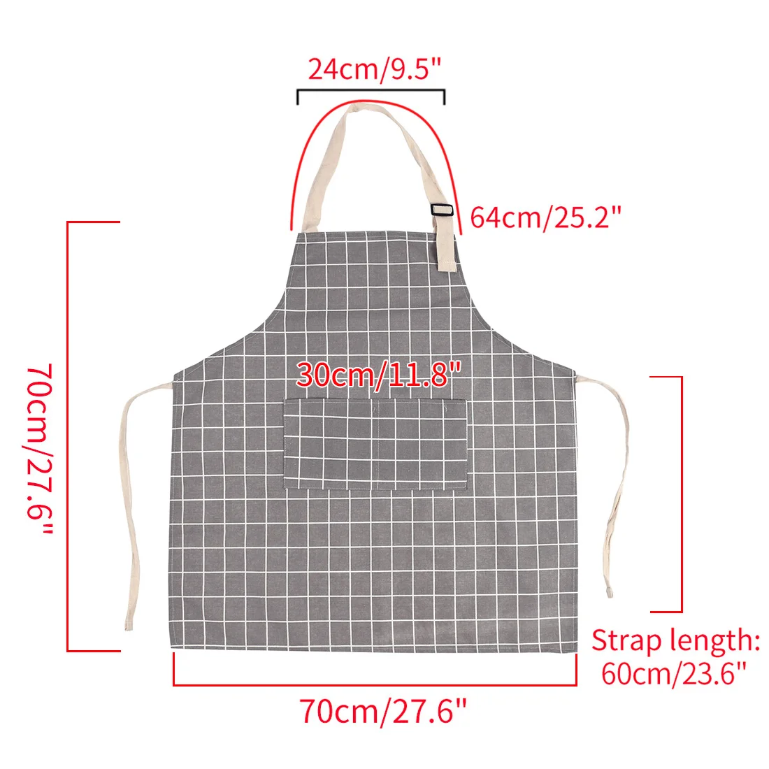 

Kitchen Apron Women House Cleaning Workwear Adjustable Shoulder Strap Apron for Cafe Beauty Nails Florist Anti-oil Large Pocket