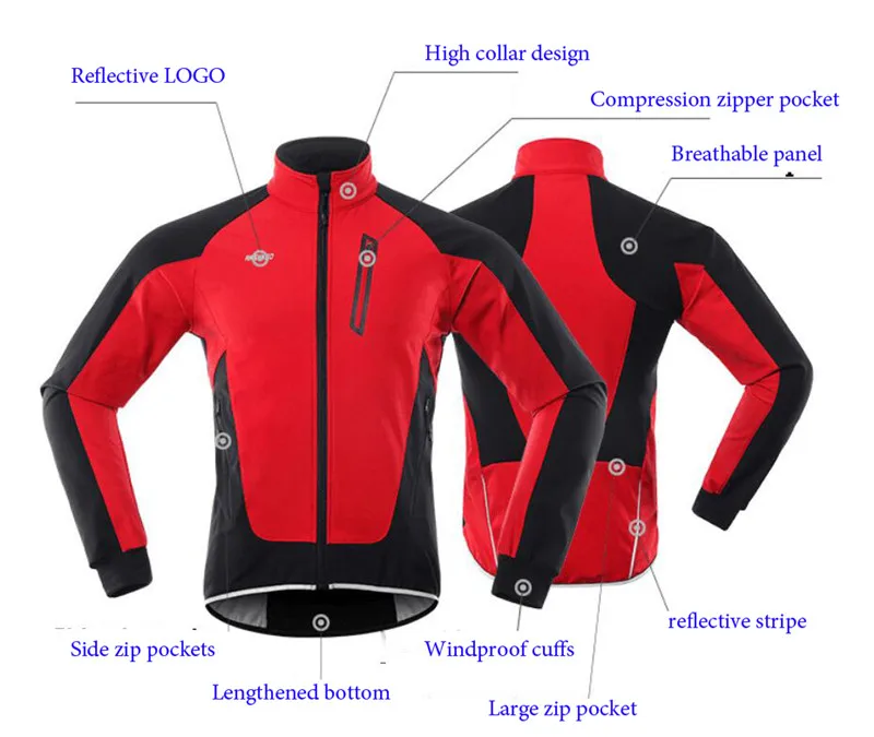 ARSUXEO зимняя велосипедная куртка теплая флисовая одежда ветрозащитная