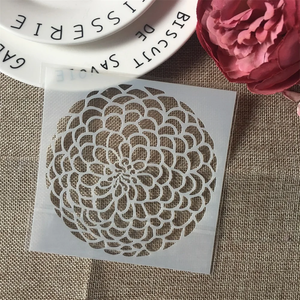 9 шт. 13*13 см цветок Маргаритка роза DIY трафареты для наслоения раскраска