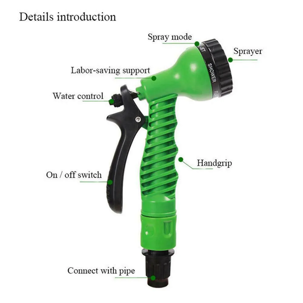 

Multifunction Expandable Flexible Water Pipe Plastic Hose High Grade Fabric Watering Pipe Car Garden Watering Spray Gun tool Set