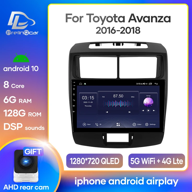 Автомагнитола Prelingcar Android 10 0 для TOYOTA Avanza 2015-2018 мультимедийный видеоплеер