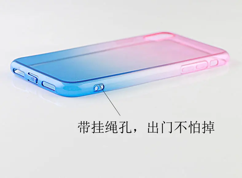 Для Apple iPhone 8plus градиентный телефонный чехол iPhone XR Двойной градиент цвета ТПУ не замненная 7/6 прозрачный Защитный чехол