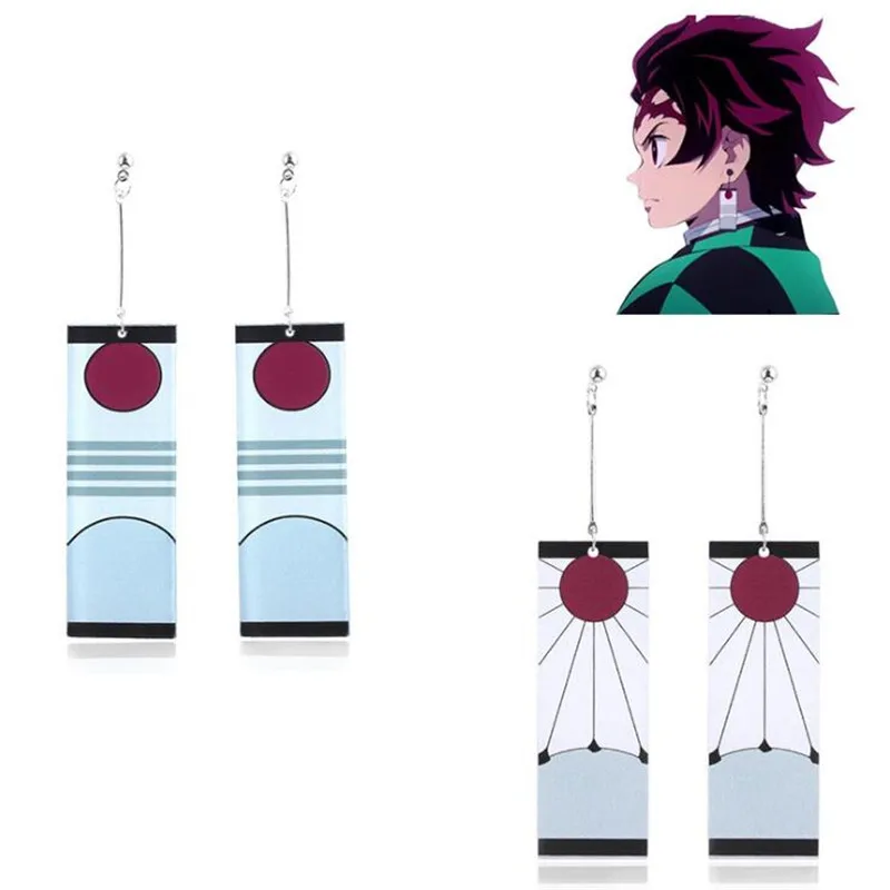 Мультяшные аниме рассекающий демонов: Kimetsu No Yaiba периферийные серьги Kamado Tanjirou