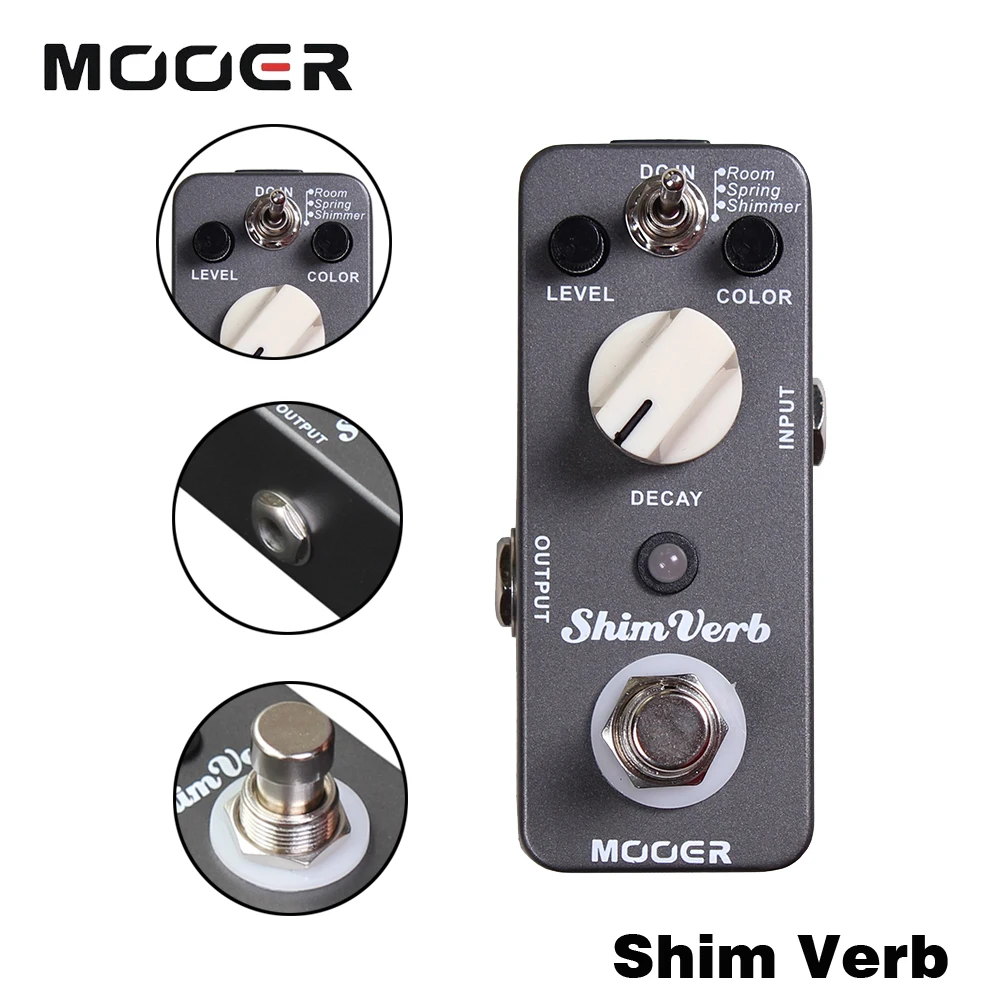 Mooer Reverb Electric Guitar Effect Pedal Musical Instrument True Bypass Reverb Delay Pedalboard Decay Mrv1 Shim Digital Reverb enlarge