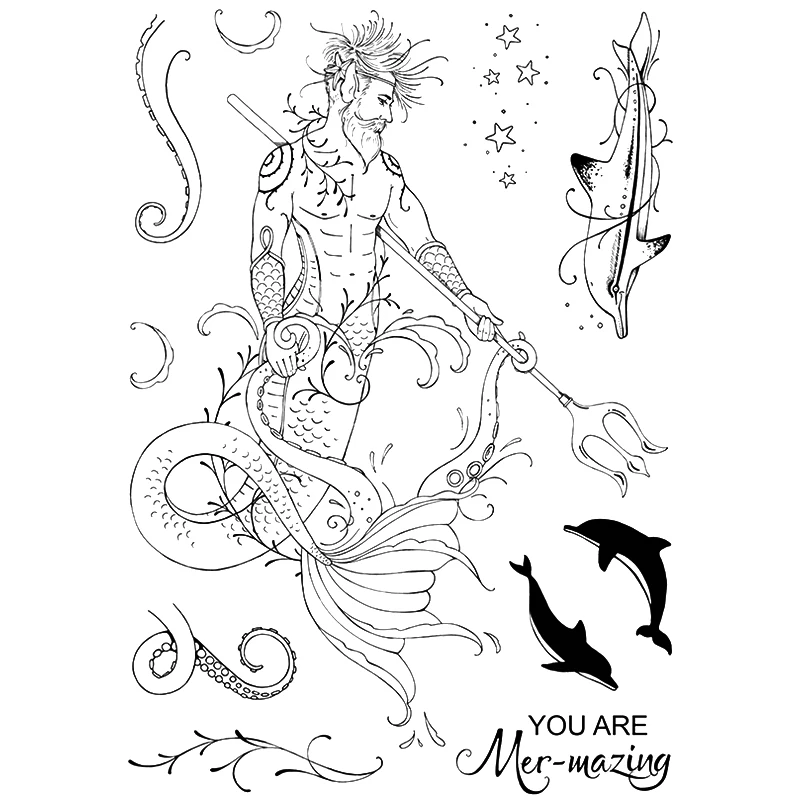 Нептун прозрачный силиконовый штамп/печать для DIY скрапбукинга/фотоальбом