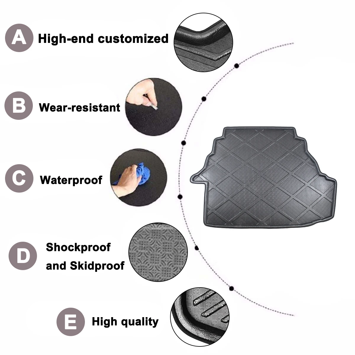 Автомобильный напольный коврик ковер задний багажник противогрязевой чехол для