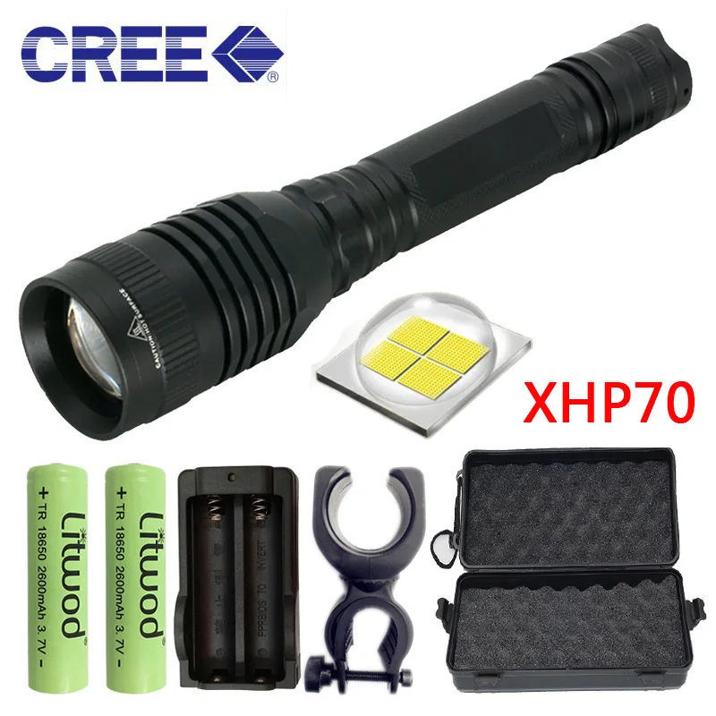 

Мощный тактический светодиодный фонарик Litwod Z20V53 CREE XHP70, линза convoy 32 Вт, лампа с чипом 18650, лм, фонарик XHP50 с фокусировкой, охотничий фонарь