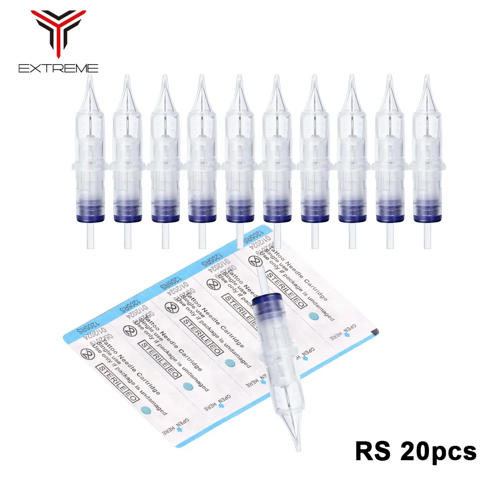 

20 PCS Sterilized Tattoo Cartridge Needles 0.35mm Round Shader for Permanent Makeup Needles Rotary Pen Accessories