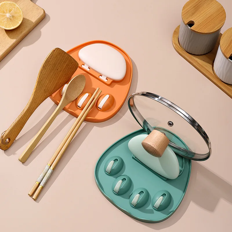 

New Creative Cat Claw Nail-free Pot Lid Rack Multifunction Soup Spoon Desktop Shelf Spatula Storage Kitchen Utensils Accessories