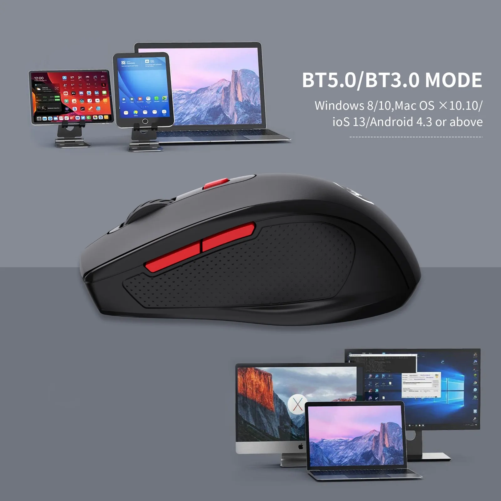 

T67 Bluetooth Wireless Mouse 6-button Silent Mouse Office Games Feel Comfortable Silent Keys Desktop Accessories For Pc Laptop