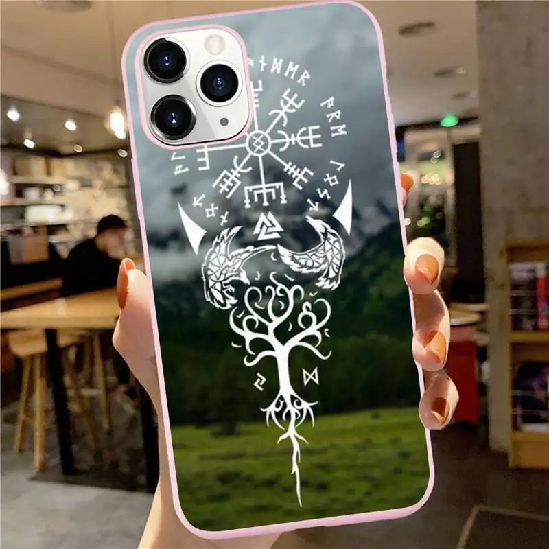 

Viking Vegvisir Odin Nordic luxury Phone Case funda Candy Color for iPhone 6 7 8 11 12 s mini pro X XS XR MAX Plus