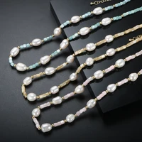 zmfashion new simple acrylic pearl stitching necklace for women beads string bohemia colorful handmade choker chain jewelry gift