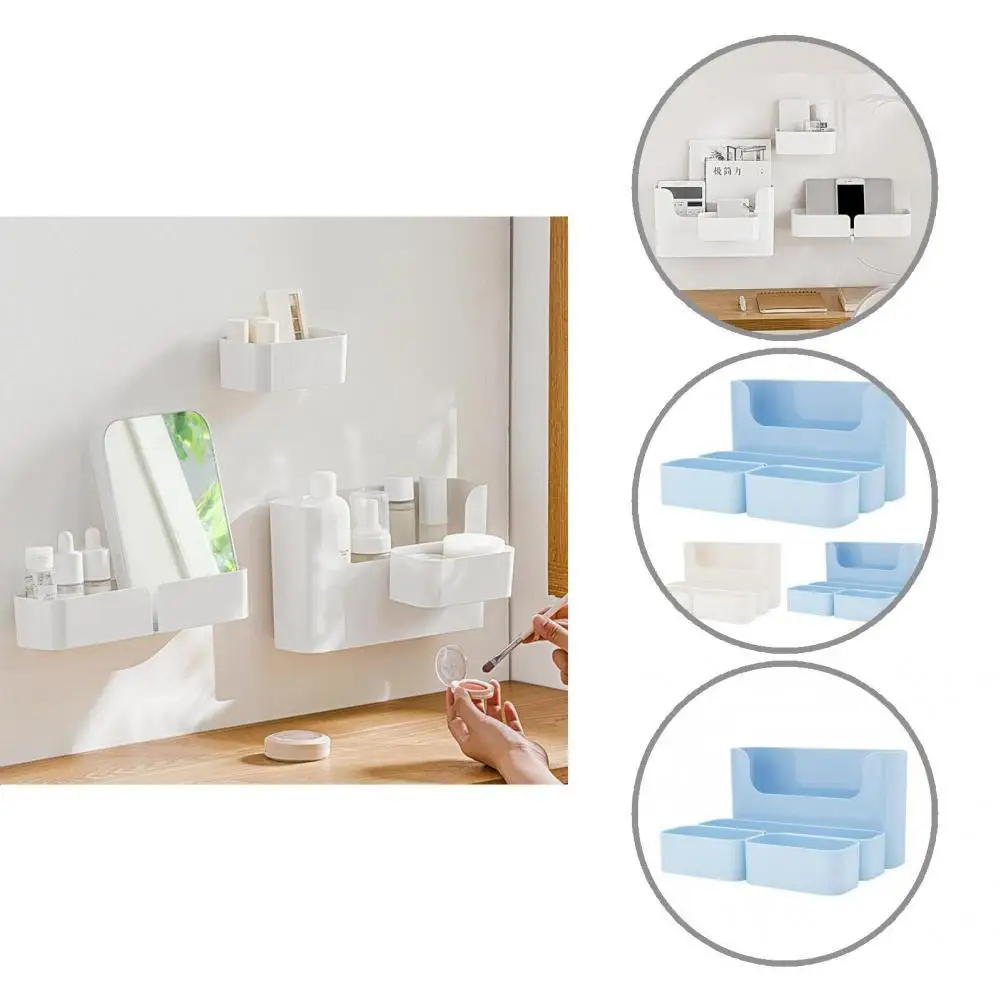 

1 Set Wall Mounted Shelf Stylish High Durability Storage Box Space Saver Good Load-bearing Wall Mounted Rack
