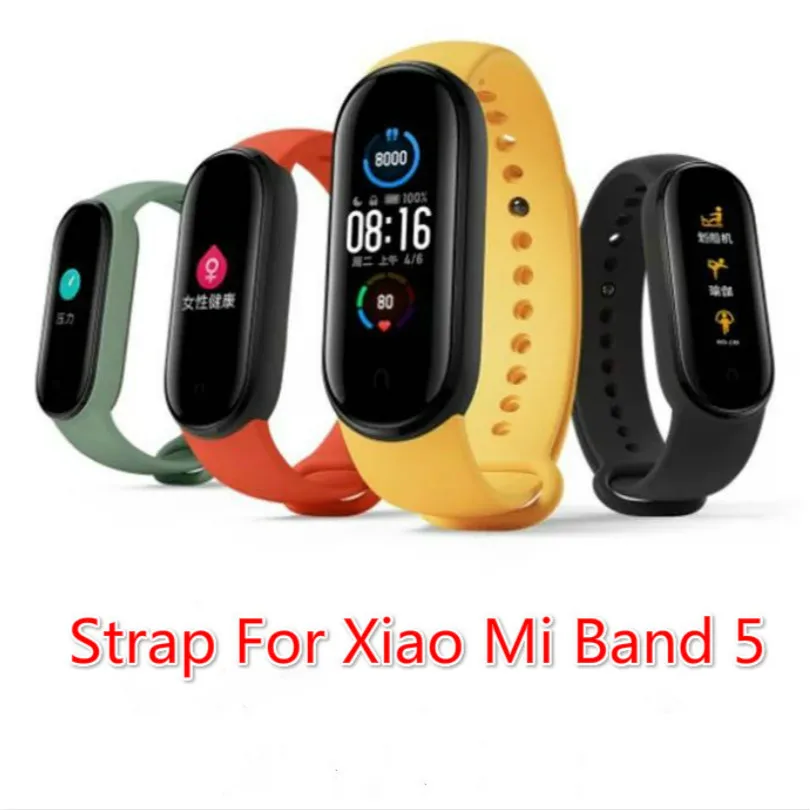 Силиконовый ремешок для Xiaomi Mi band 5 сменные Смарт-часы браслет NFC Mi5 Global женский и
