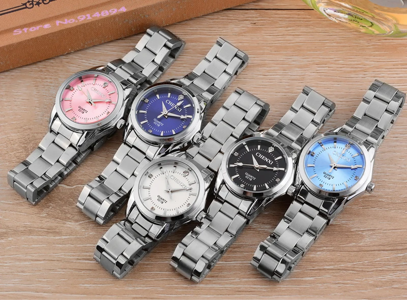 

6 Fashion colors CHENXI CX021B Brand relogio Luxury Women's Casual watches waterproof watch women fashion Dress Rhinestone watch