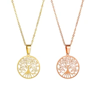tree of life necklace titanium steel pendant accessories for women
