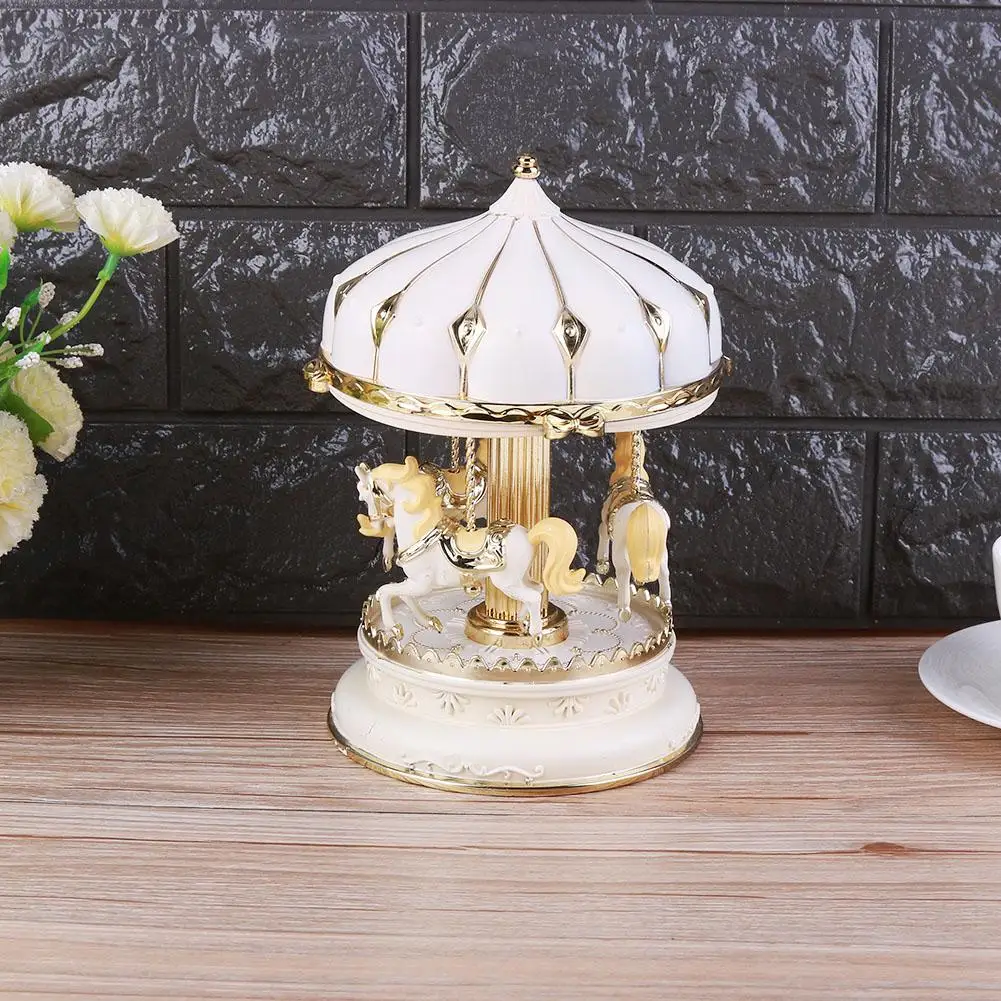 Светодиодная музыкальная шкатулка светодиодная карусель веселая круглая