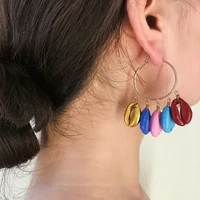 womens earrings multicolor natural shell pendant beach holiday female elegant jewelry accessories vintage women earring