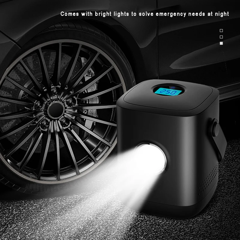

Square Car Wireless Air Pump, Car Tire Digital Display Air Pump, Portable Mini High Power Electric Air Pump