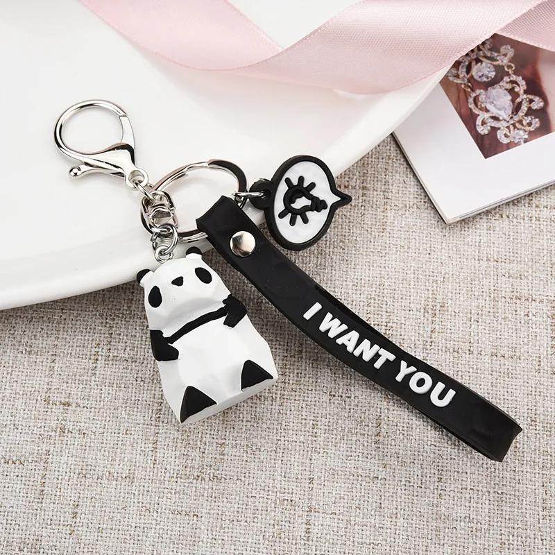 new fashion stereo cute dinosaur keychain key ring panda koala fox multiple animal keychain cartoon mobile phone bag fun pendant free global shipping