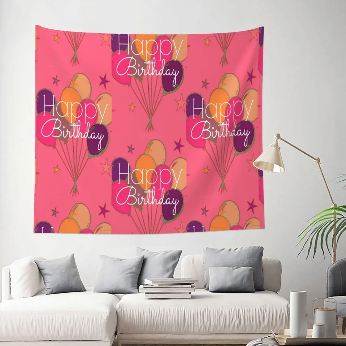 

Happy Birthday Pink Cheer Tapestry Jesus Funny Love Decoration Wall Room Home Decor Hanging Living room Kawaii Cute Gift