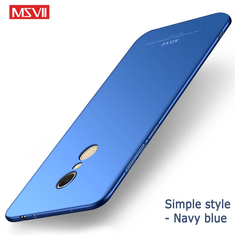 Redmi 5 Plus чехол Msvii Тонкий матовый чехол для Xiaomi Redmi 5a чехол Xaomi Global PC чехол для Xiaomi Redmi 5 Plus Pro чехол для телефона s - Цвет: Simple Navy blue
