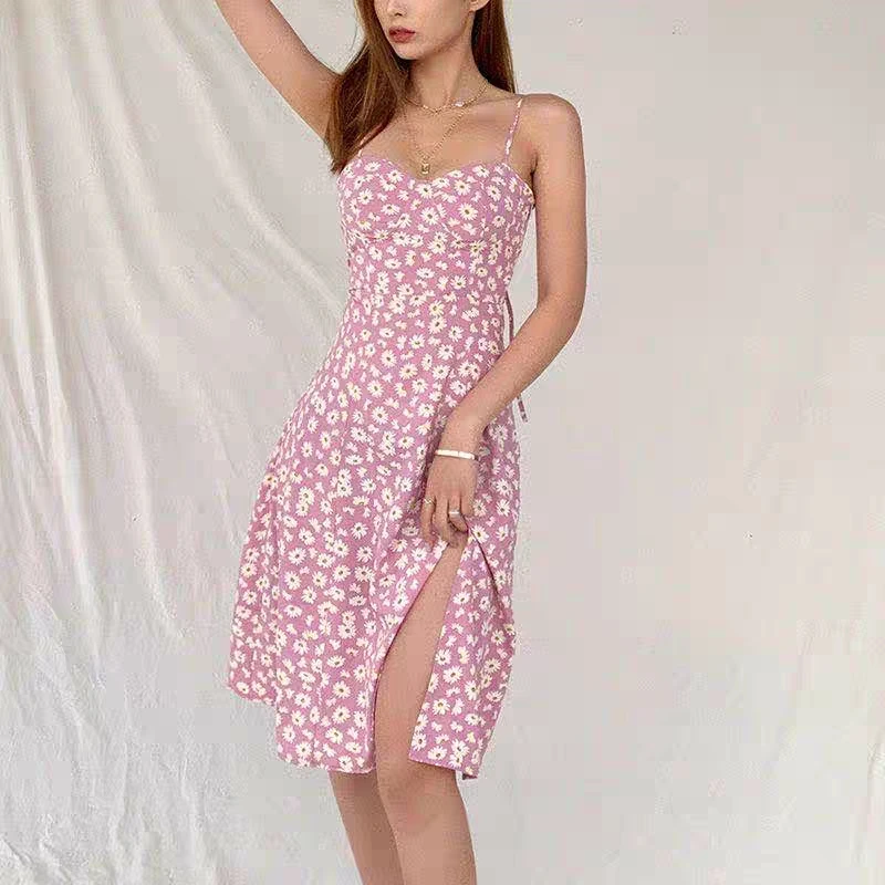 Фиолетовая Маргаритка печатных женщин чулок Платье из джинсовой ткани