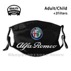 Маска с логотипом Альфа Ромео, для взрослых и детей, маска для лица с изображением рта, с фильтром, логотип Альфа Ромео, эмблема Альфа Ромео, автомобильные гонки, Альфа, Италия, ралли