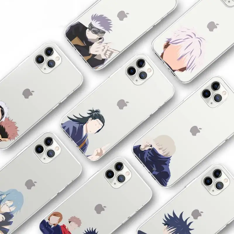

Jujutsu Kaisen Satoru Phone Case Transparent for iPhone Samsung S 11 12 6 7 8 9 10 20 Pro X XS Max XR Plus lite Clear mobile bag
