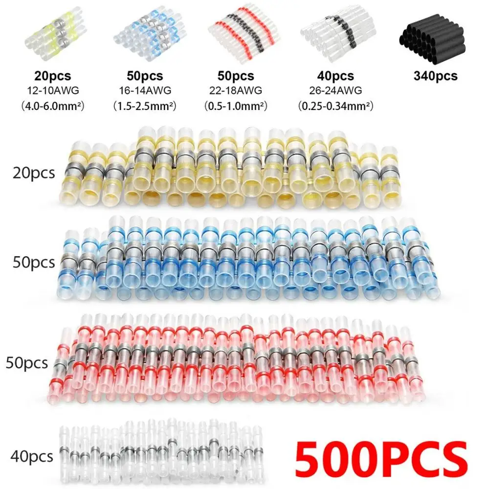 500 шт. термоусадочная муфта для припоя уплотнение электрические