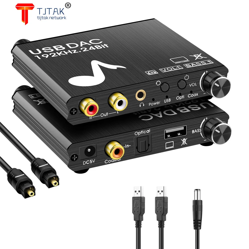 USB DAC 192 кГц 24Bit цифро аналоговый преобразователь с басами оплеткой регулятором