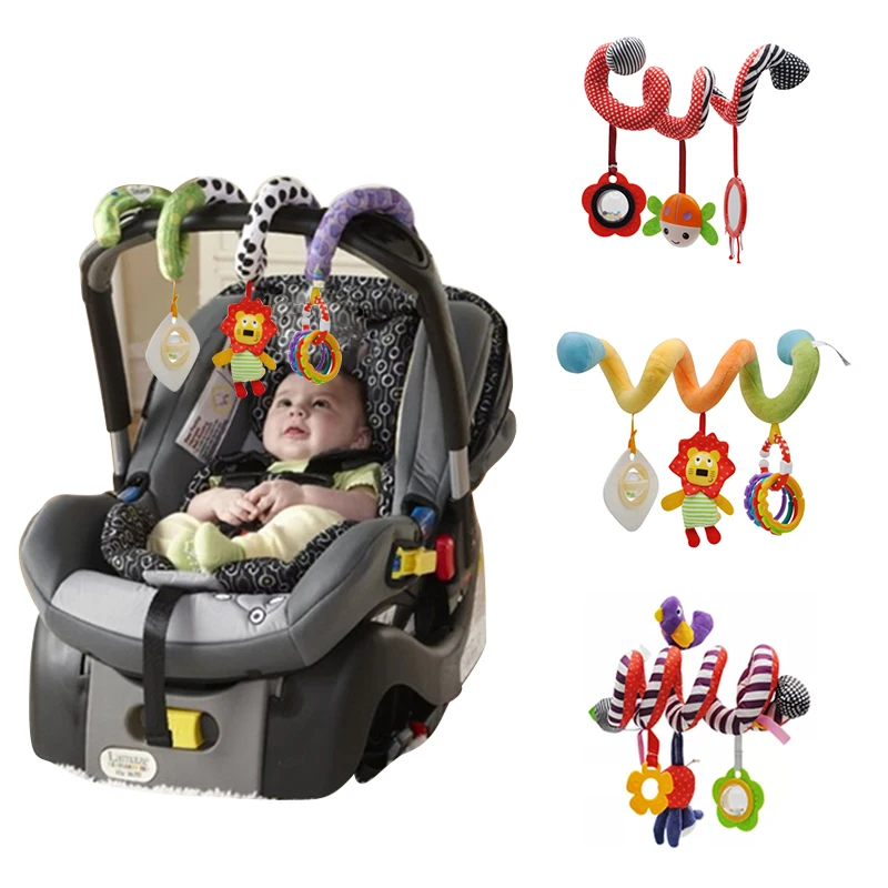 

Baby Hanging Rattles Cartoon 0-12 Months Spiral Lions Bed Stroller Toys Infant Squeaky Hand Bells Toy Plush Toddler погремушки