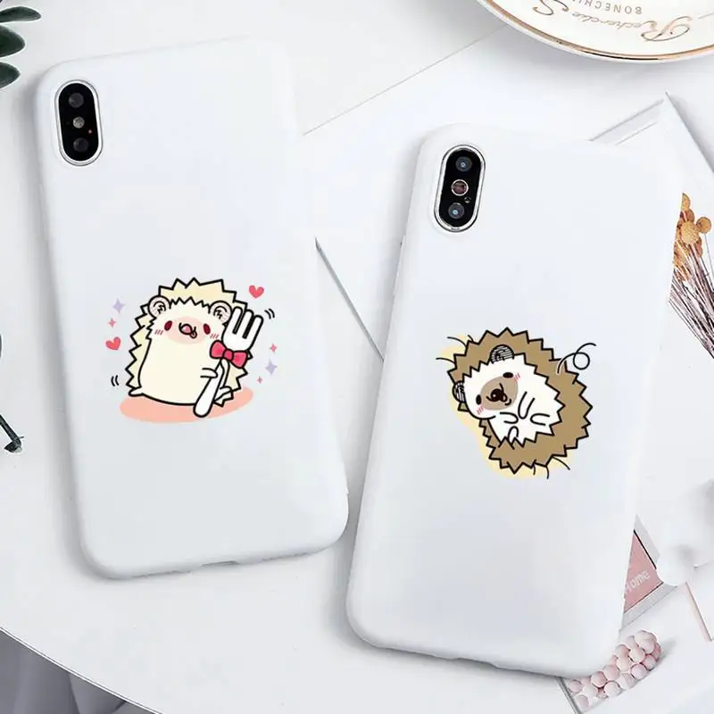 

Animal lovely cartoon hedgehog Phone Case Candy Color for iPhone 6 6S 7 8 11 12 XS X SE 2020 XR mini pro Plus MAX funda