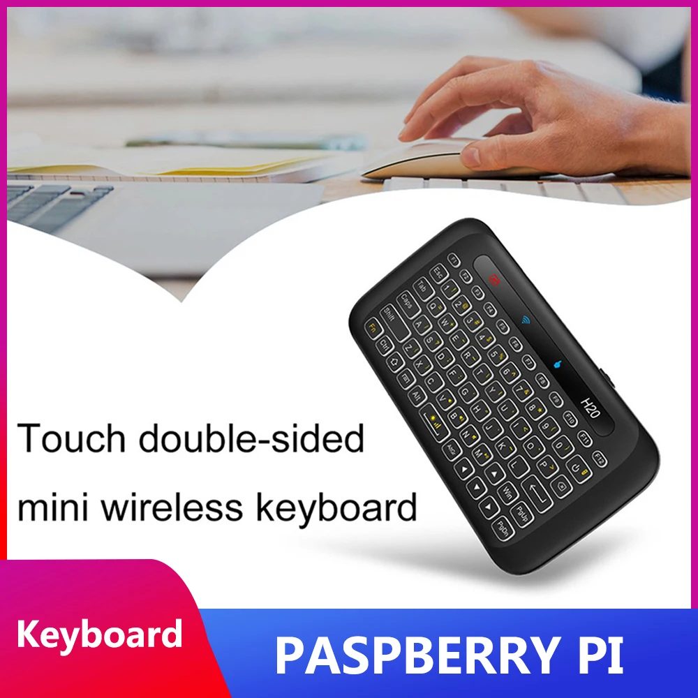 

Двухсторонняя беспроводная мини-клавиатура ITINIT R80 Raspberry Pi 4 B touch, сенсорная панель с полным экраном, 3 режима, регулируемая подсветка