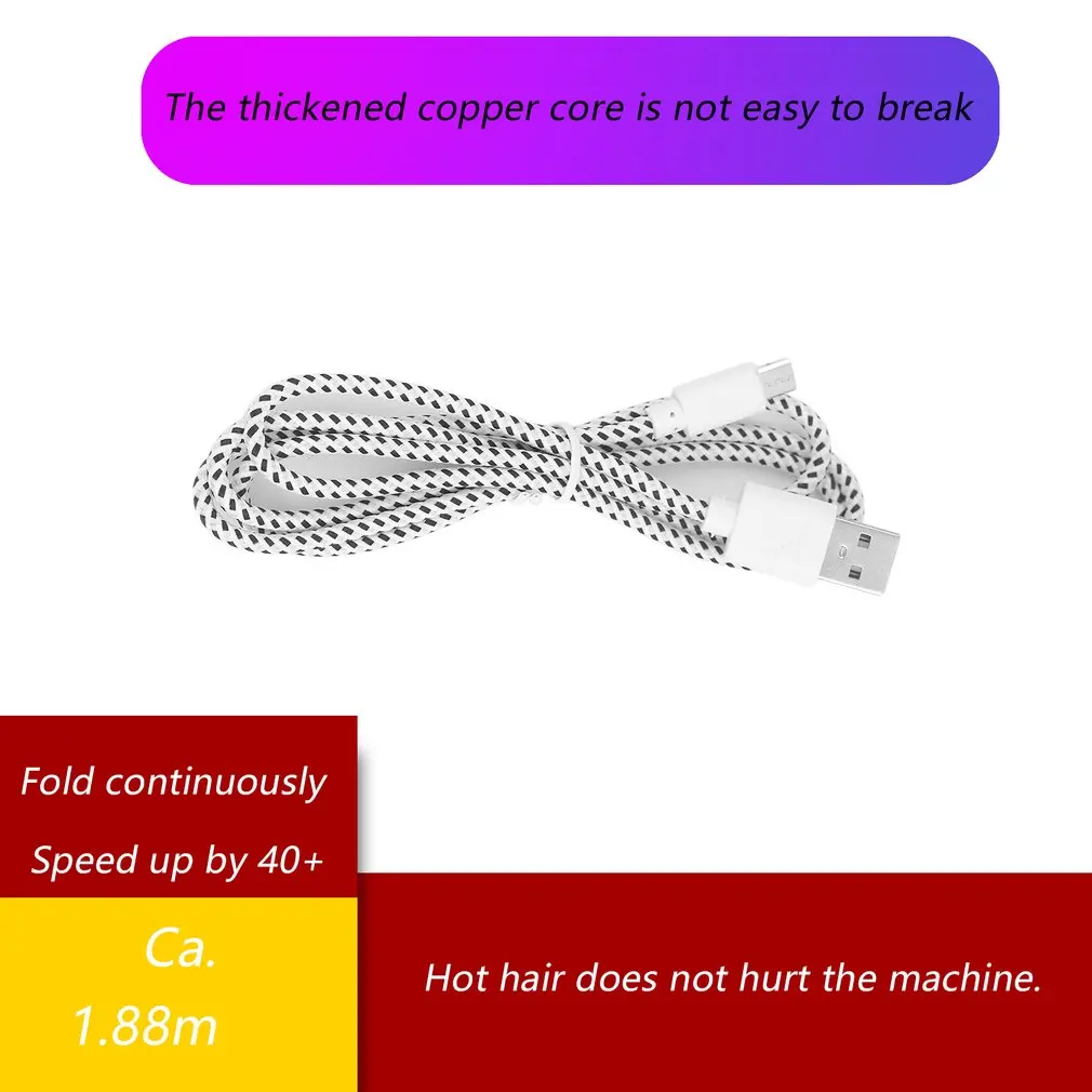 Черно-белый легкий кабель для зарядки данных типа Flat Noodle с выходом 2,1A V8 Micro 2,0 USB для Android-смартфонов.