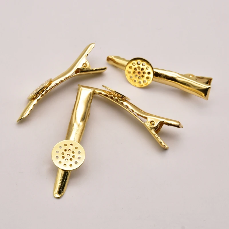 

10Pcs/Lot 43mm6.8mm 18K Brass Gold Plated Duckbill Shape Hairpin Accessories Hairpin Making Supplies Wholesale Components JA0338