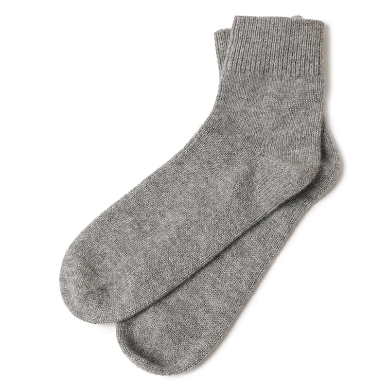 SHUCHAN 1pair 100% cashmere socks winter keep warm knit Simple Beauty High Quality Autumn Winter Socks