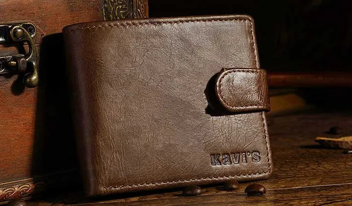 Мужской кошелек KAVIS из натуральной кожи, на застежке, Portomonee, портфель, волшебный, простой, мужской, Cuzdan, сделай сам, подарок для мужчин, тонкий держатель для карт, сумка для денег